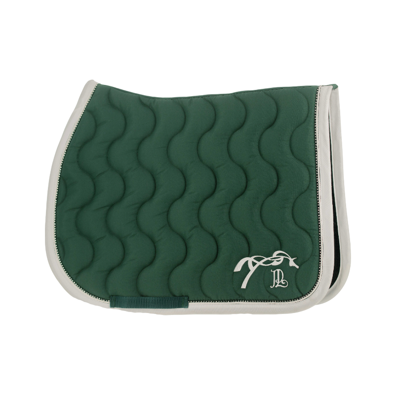 Pénélope - Tapis de selle Diamant vert foncé/ blanc