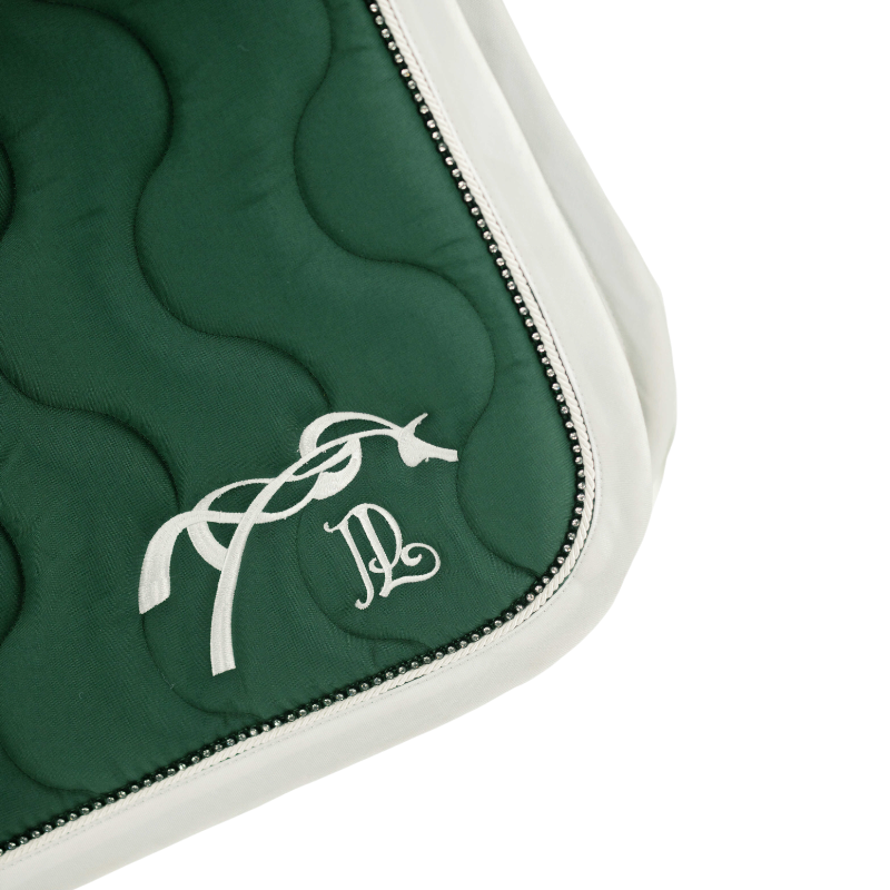 Pénélope - Tapis de selle Diamant vert foncé/ blanc