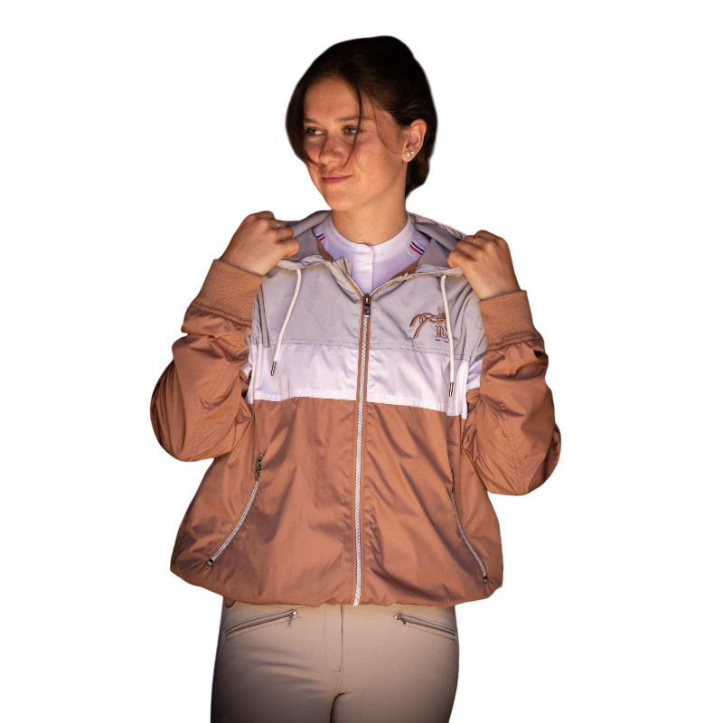 Pénélope - Veste coupe vent Celecce caramel/ gris