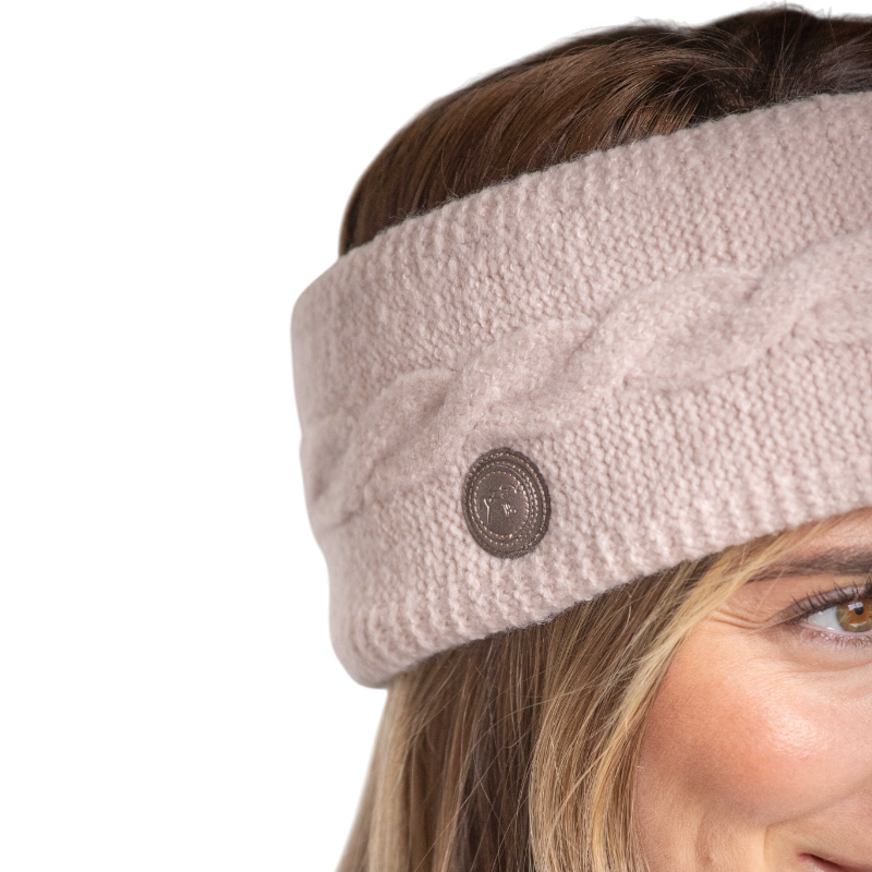 Pénélope - Bandeau tricoté femme Mel beige