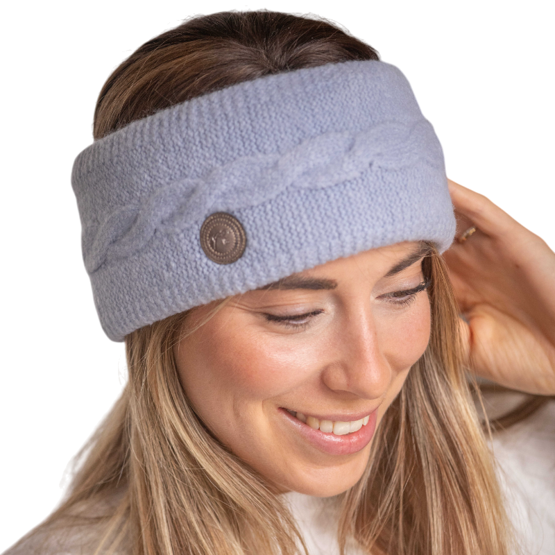 Pénélope - Bandeau tricoté femme Mel bering sea