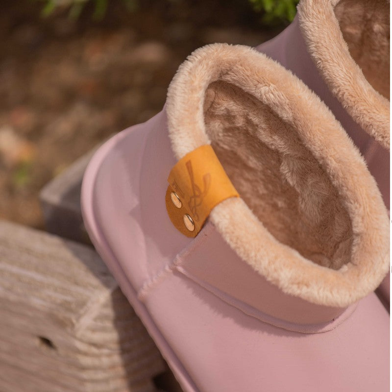Pénélope - Boots fourrées rose poudré