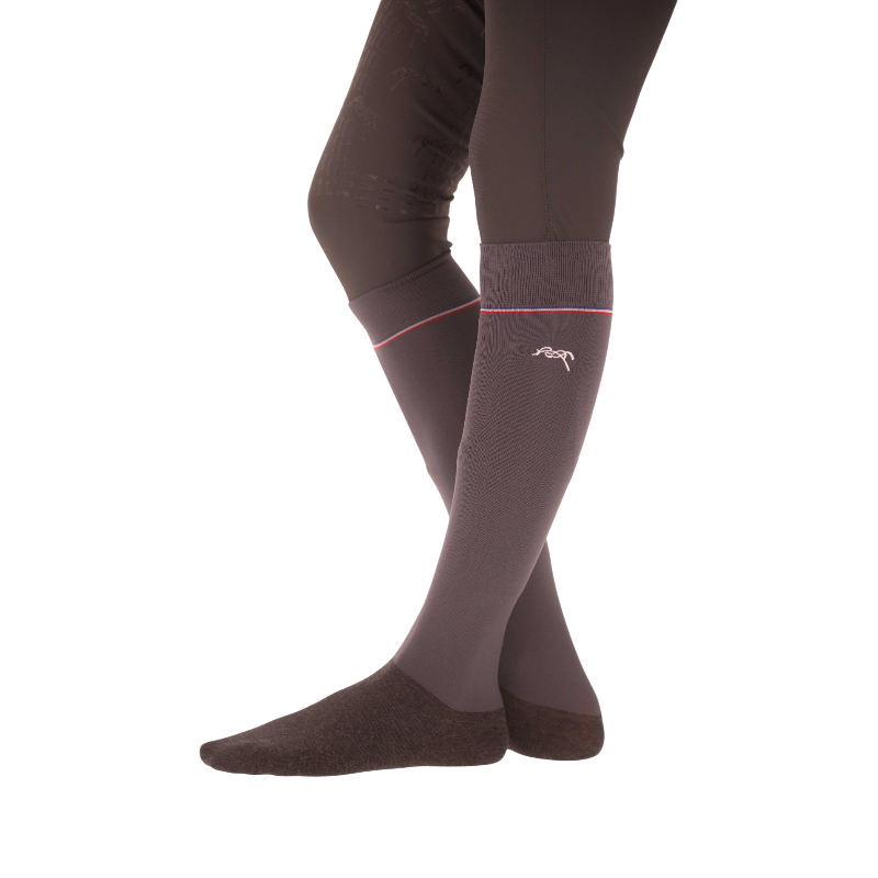 Pénélope - Chaussettes d'équitation Luxe gris (x2)