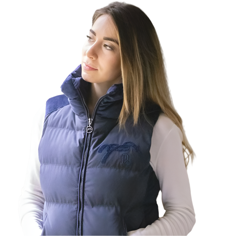 Pénélope Store – Marineblaue, ärmellose Daunenjacke Sonya für Damen