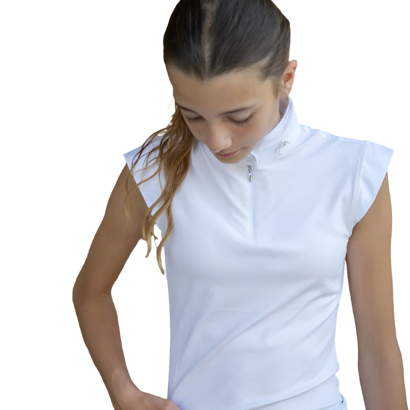 Pénélope store - Seville sand women's short-sleeved competition polo shirt