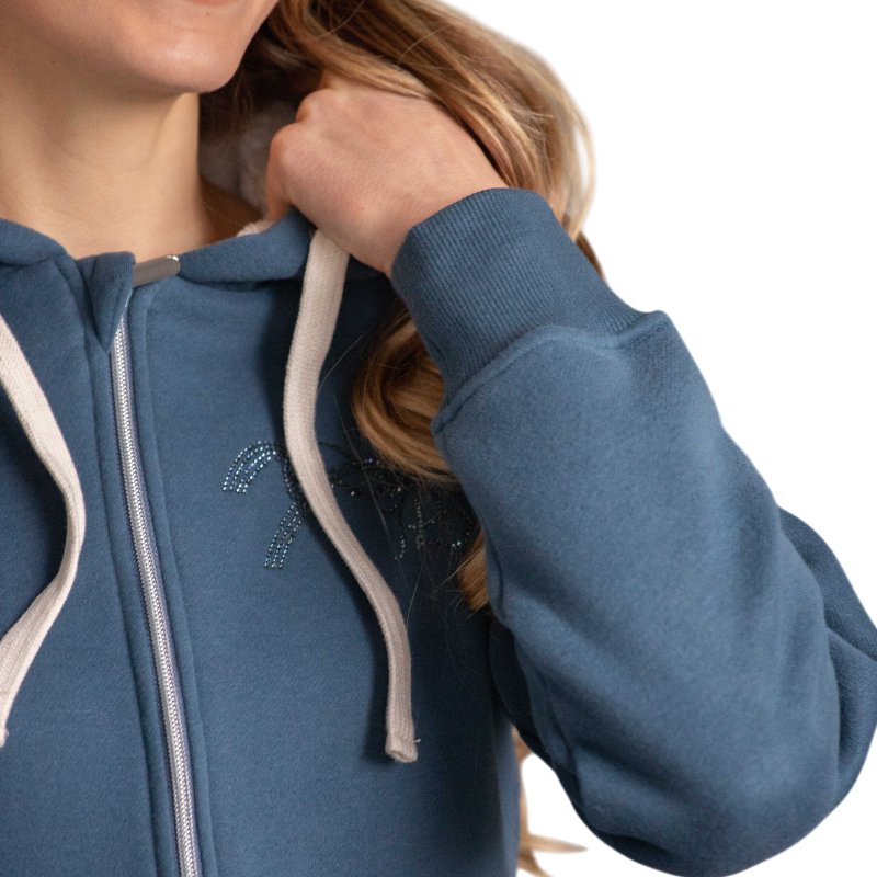 Pénélope - Sweat zippé femme Tressy denim