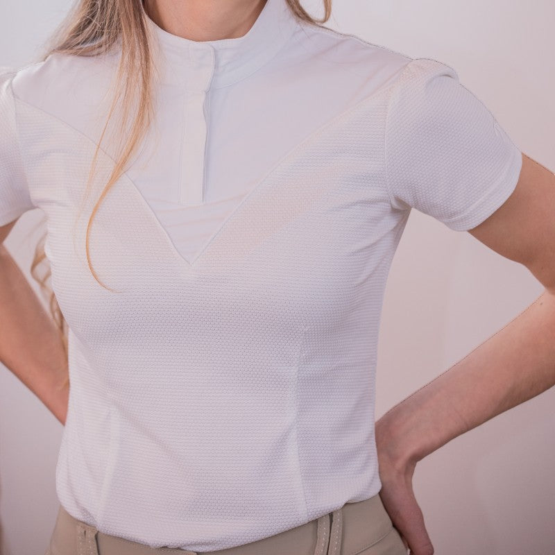 Pénélope Store - Polo de concours manches courtes femme Las Honey blanc | - Ohlala