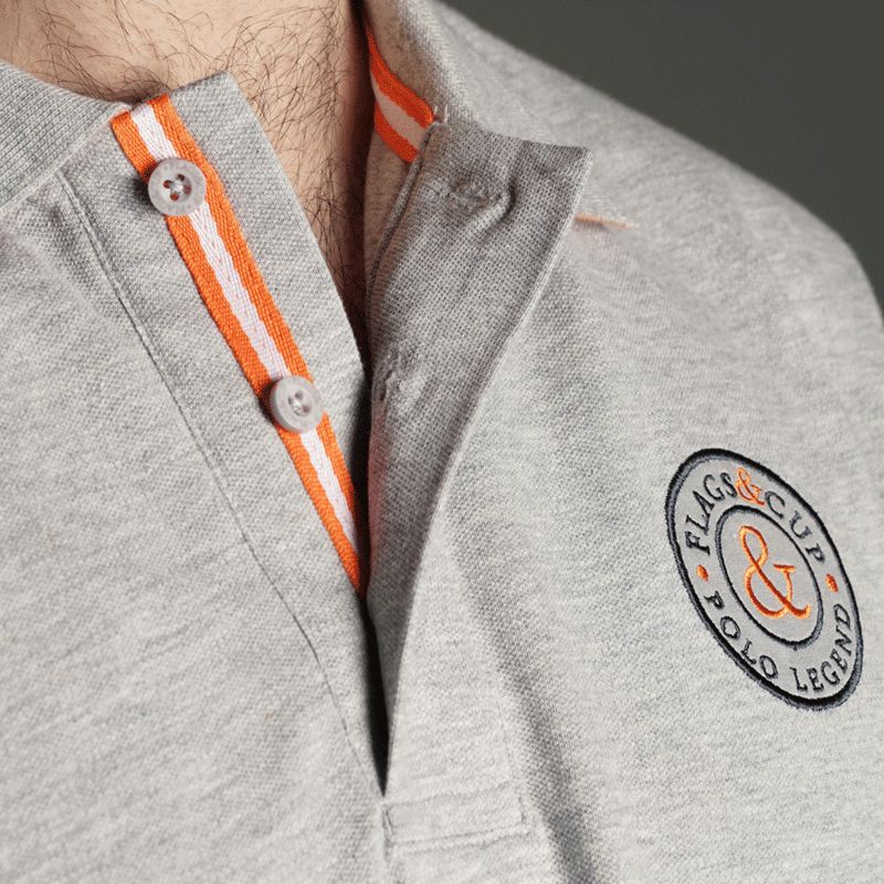 Flags & Cup - Polo Mexico homme gris | - Ohlala