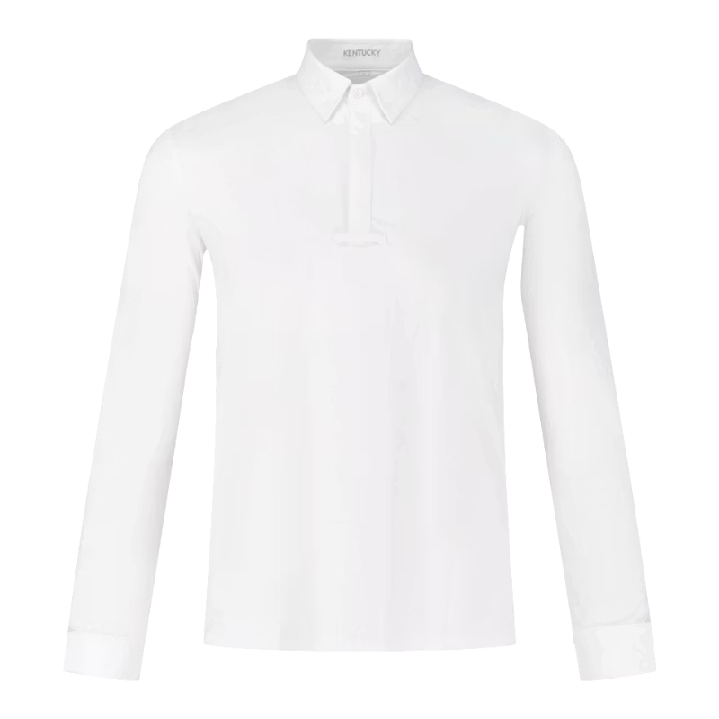Kentucky Horsewear - Lange mouwen wedstrijd polo voor heren Classic wit 