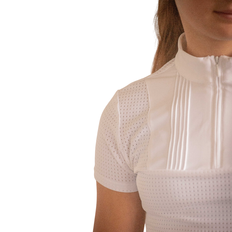 Eden by Pénélope - Polo manches courtes enfant Florence Mesh blanc | - Ohlala