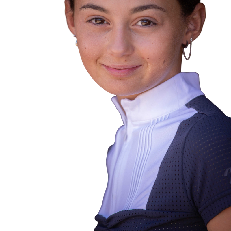 Eden by Pénélope - Polo manches courtes enfant Florence Mesh marine | - Ohlala