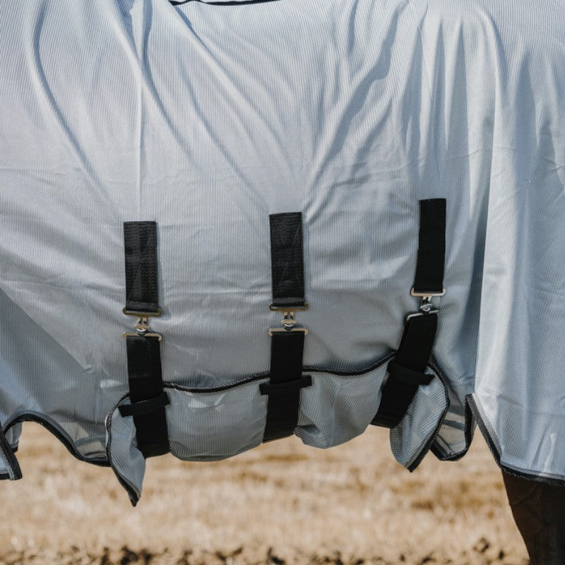 Riding World - Graues Mesh-Bauch Fliegenhemd 
