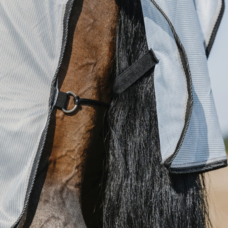Riding World - Graues Mesh-Bauch Fliegenhemd 