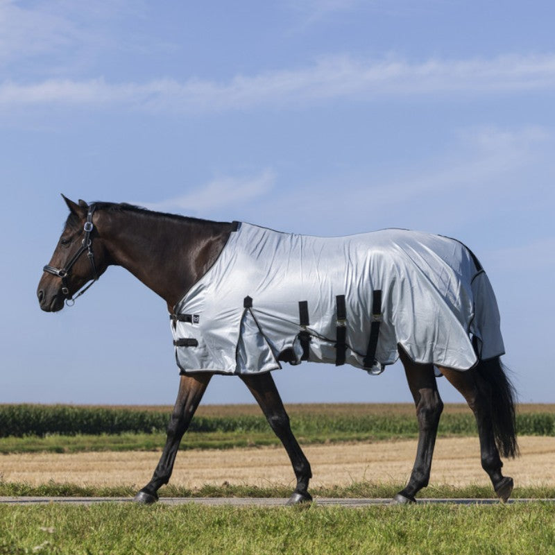 Riding World - Graues Mesh-Bauch Fliegenhemd 