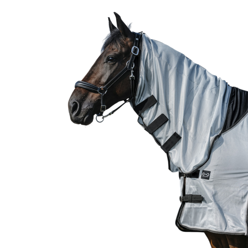Riding World - Grijze mesh Combo Belly vliegenwerende shirt 