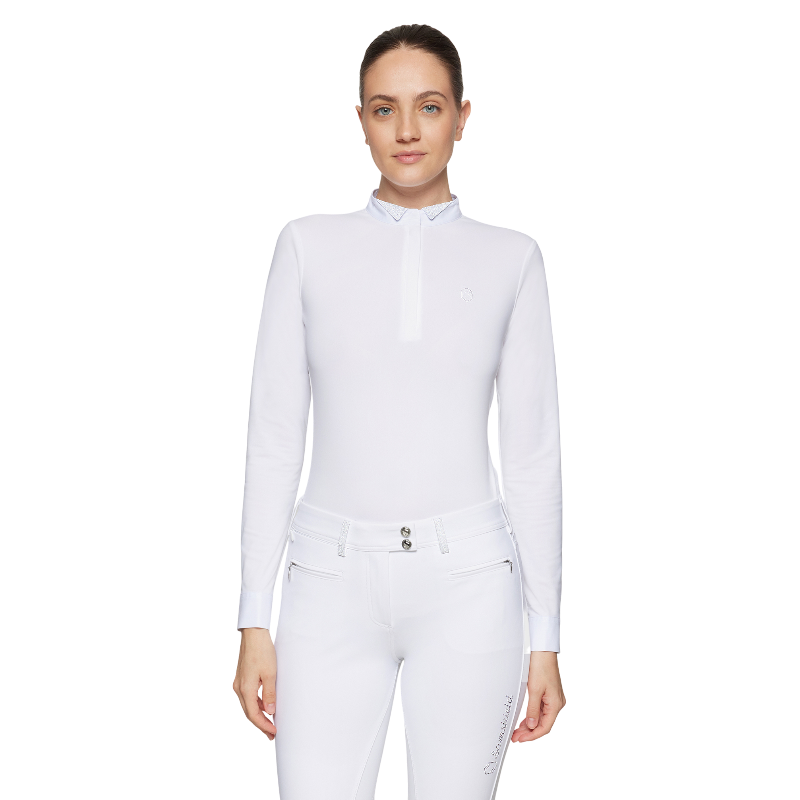 Samshield - Polo de concours manches longues femme Ornella blanc