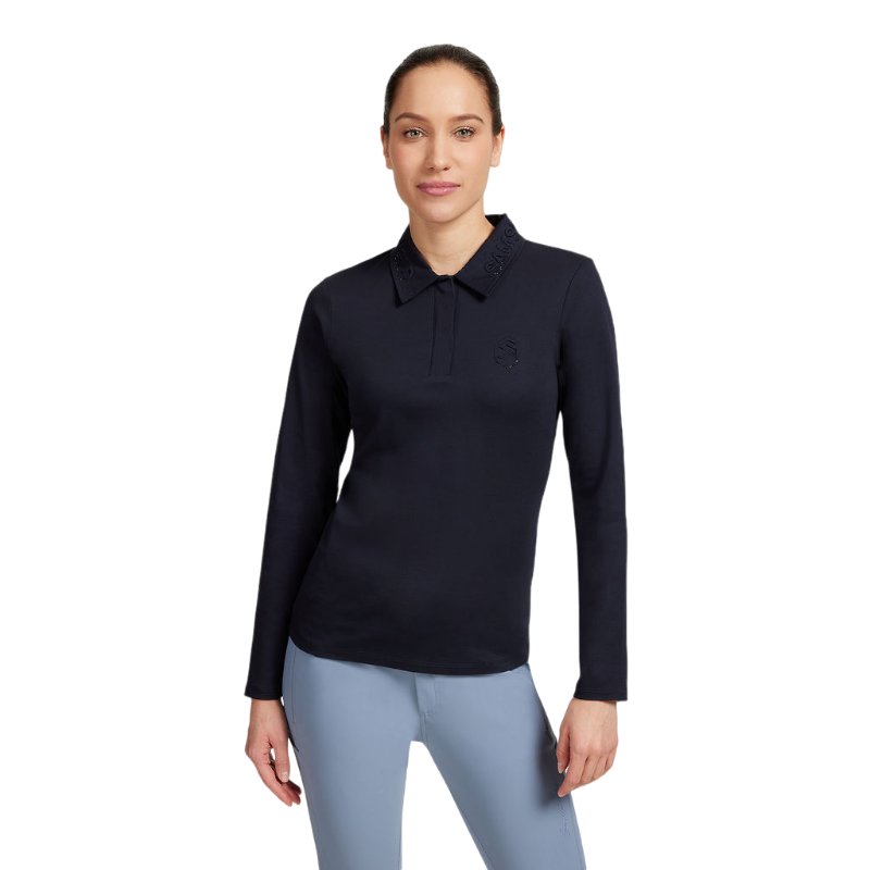 Samshield - Polo manches longues femme Lucie marine mesh