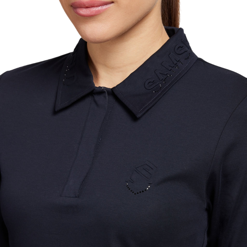 Samshield - Polo manches longues femme Lucie marine mesh