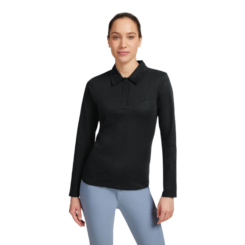 Samshield - Polo manches longues femme Lucie noir mesh
