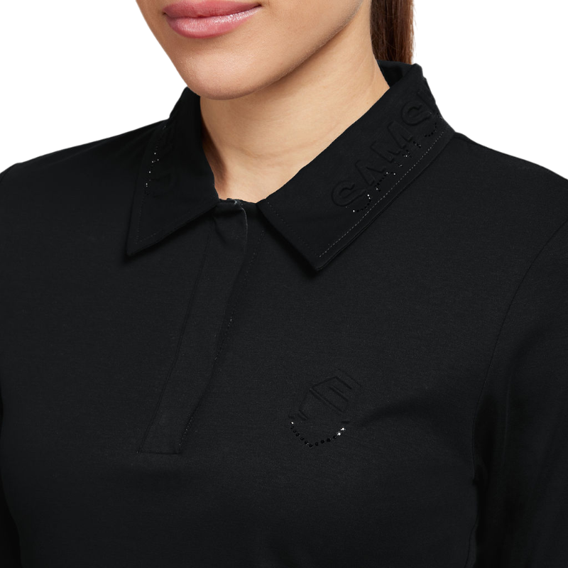 Samshield - Polo manches longues femme Lucie noir mesh