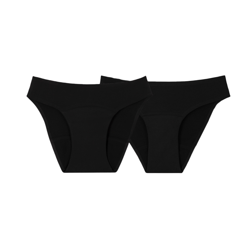 Smoon - Pack of menstrual panties for heavy and medium flow black x2 