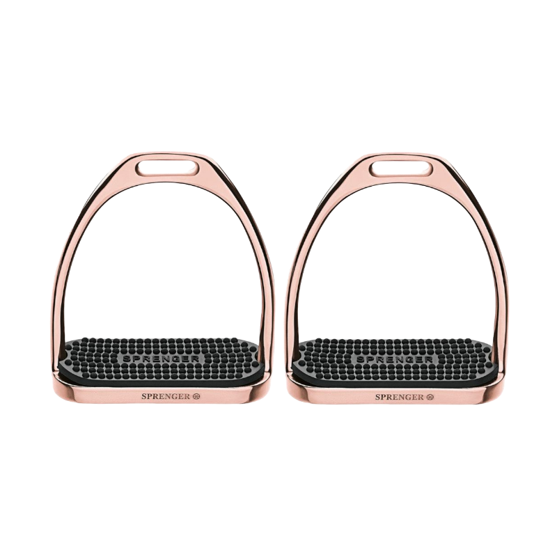 Sprenger - Rose gold rubber sole stirrups