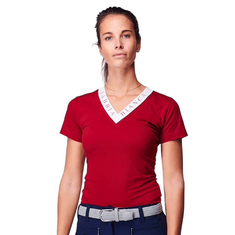 Sabbia Bianca - T-shirt manches courtes femme Adeona rouge