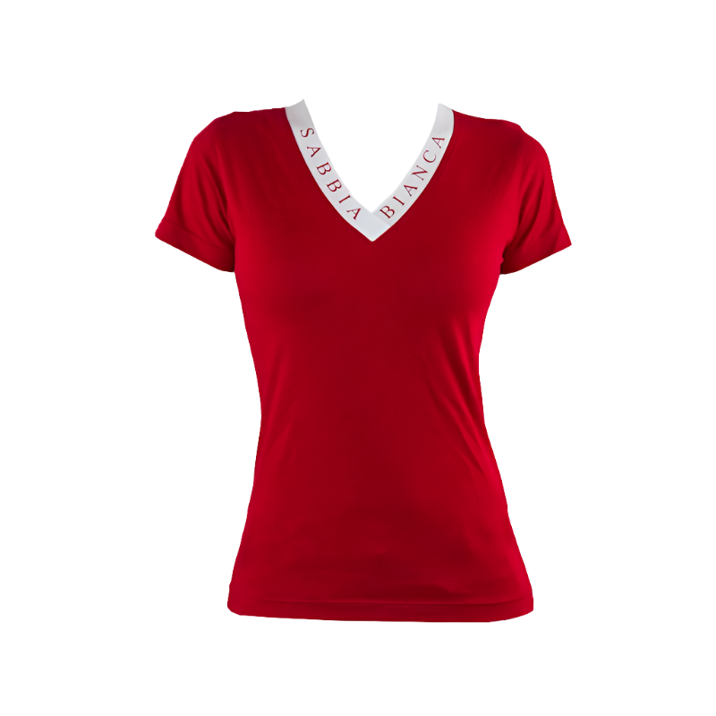 Sabbia Bianca - T-shirt manches courtes femme Adeona rouge