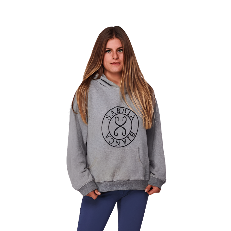 Sabbia Bianca - Nina grauer Damen-Kapuzenpullover