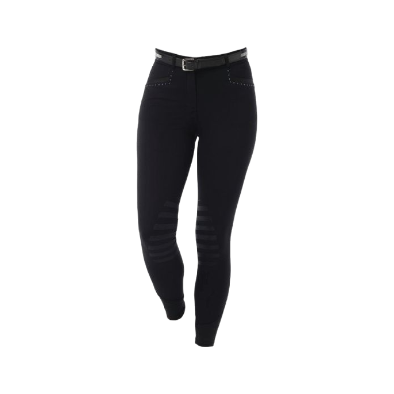 Equithème - Pantalon d'équitation femme Safir noir/ bleu