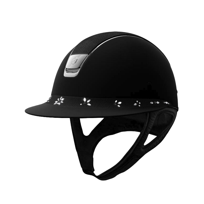 Samshield - Casque Miss Shadowmatt alcantara pearl drop chrome noir (avec mousse)