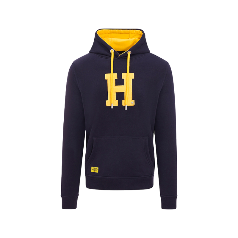 Hagg - Sweat à capuche homme marine/ jaune