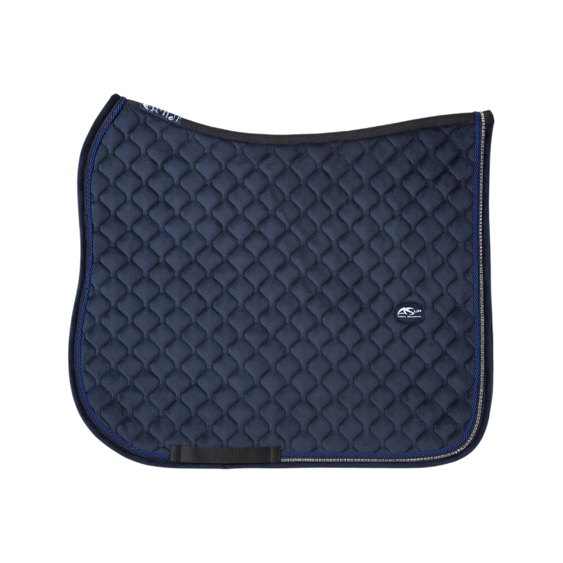 Anna Scarpati - Quinoa 28 velvet dressage mat with navy rhinestones 