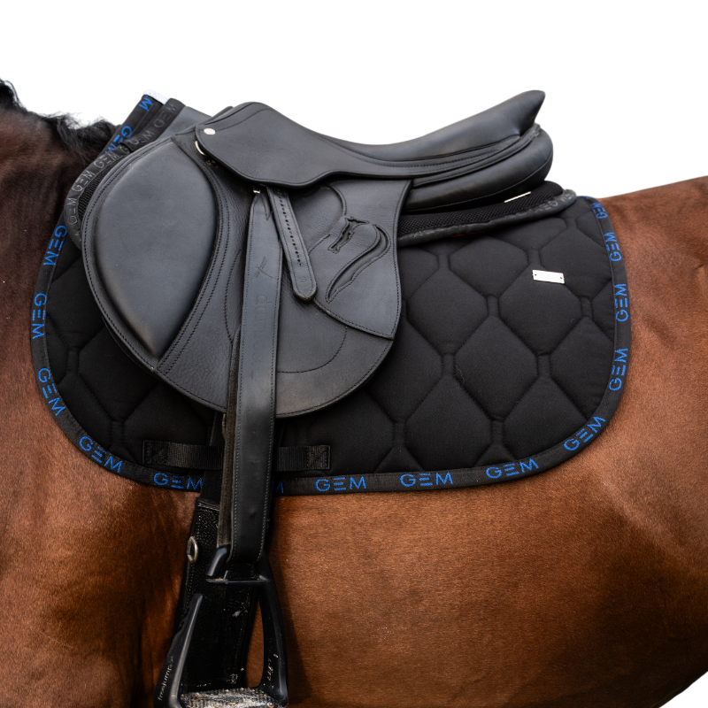 GEM - Tapis de selle Love noir/ bleu roi