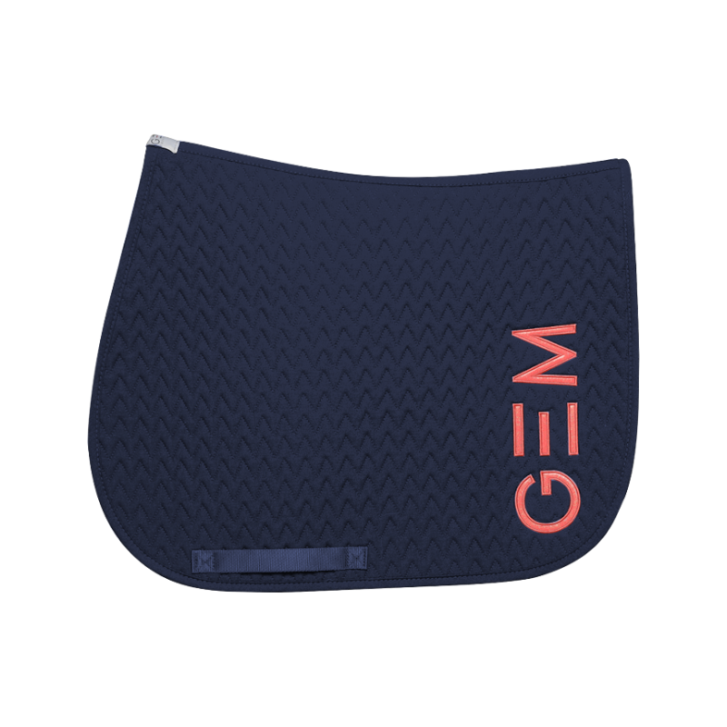 GEM - Tapis de selle Ten marine/ corail