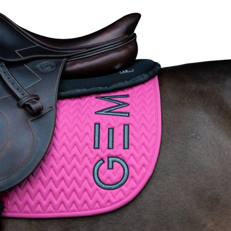 GEM - Tapis de selle Ten rose/ noir
