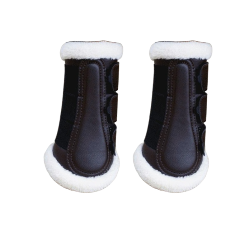 TdeT - Brown/black sheepskin front closed gaiters