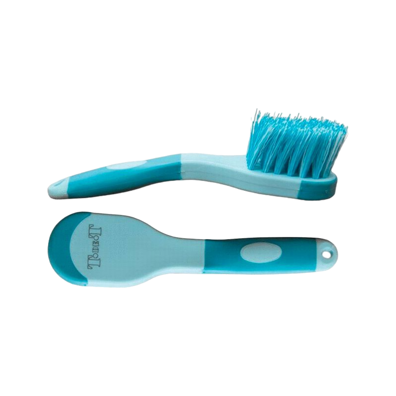 TdeT - Brosse à pieds bicolore turquoise/bleu ciel