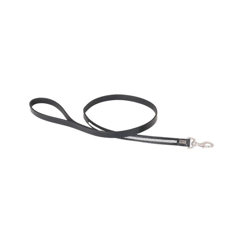 TdeT - black/white rhinestone dog leash