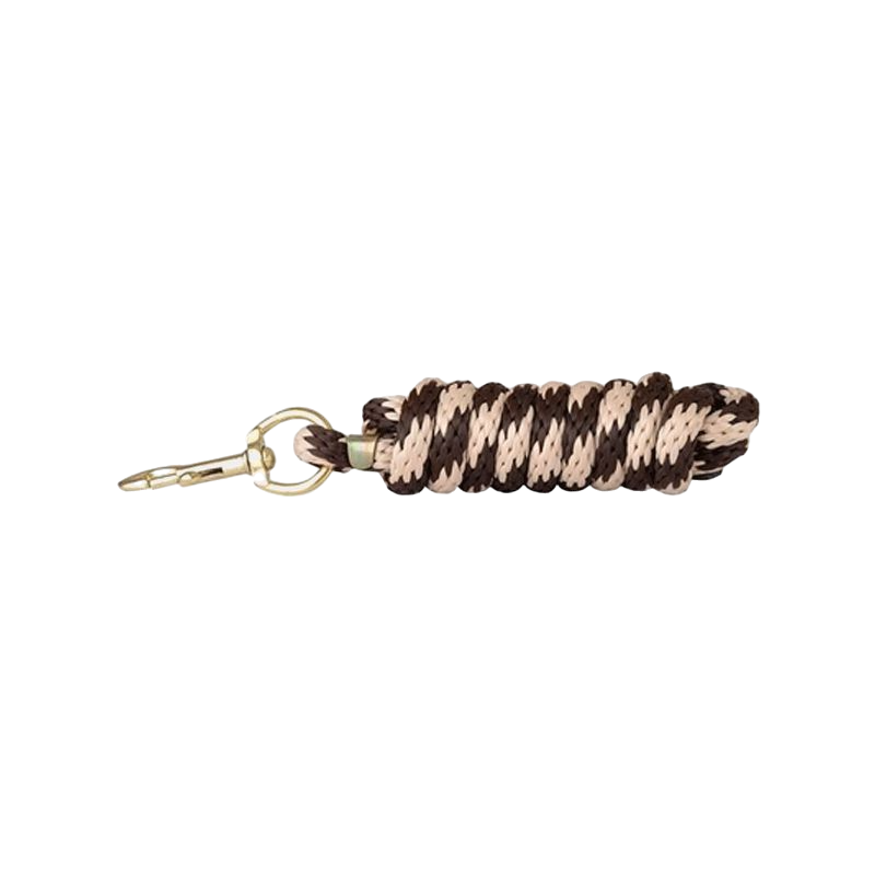 TdeT - donkerbruin rond lanyard/ beige