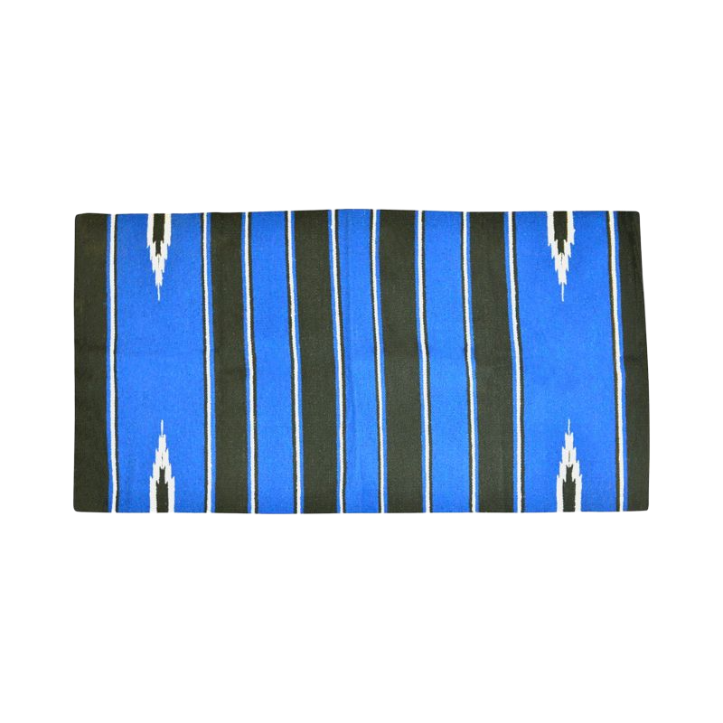 Westride - Tapis navajo coton/ acrylique noir/ bleu
