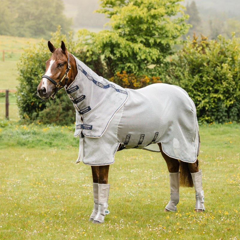 Horseware - Couverture anti-mouches argent/ marine/ blanc/ beige | - Ohlala