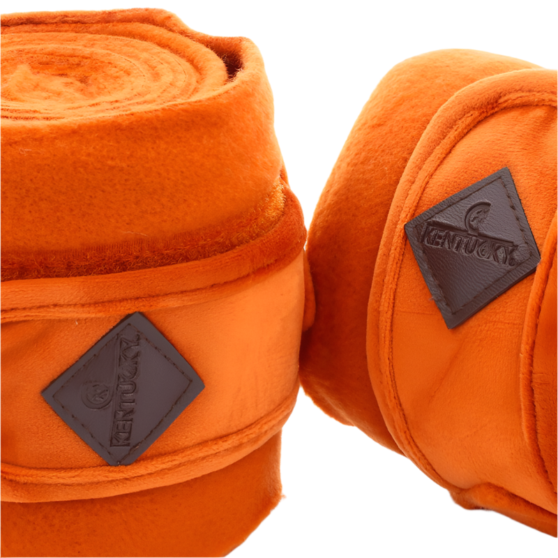 Kentucky Horsewear - Orange Velvet Polo Bands (x4)