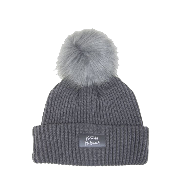 Kentucky Horsewear - Bonnet pompom gris | - Ohlala