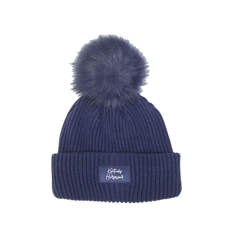 Kentucky Horsewear - Bonnet pompom marine | - Ohlala