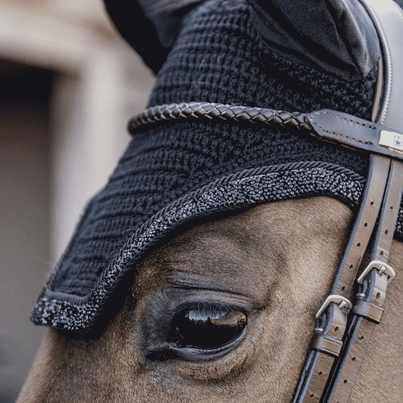 Kentucky Horsewear - Bonnet anti-bruits pour cheval Wellington Glitter Stone noir | - Ohlala