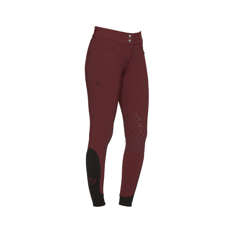 Cavalleria Toscana - Women's American high-waisted equestrian pants burgundy 