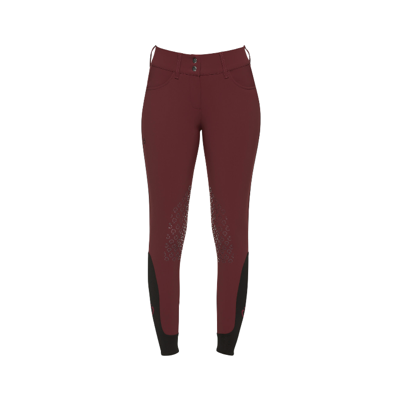 Cavalleria Toscana - Women's American high-waisted equestrian pants burgundy 