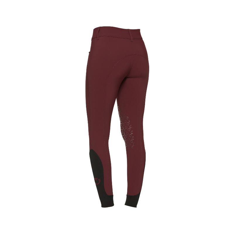 Cavalleria Toscana - Women's American high-waisted equestrian pants burgundy 