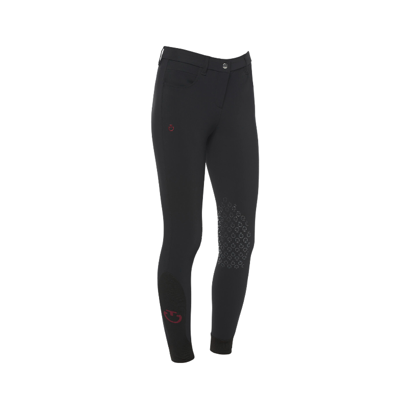 Cavalleria Toscana - Girl's riding pants Color black burgundy logo 